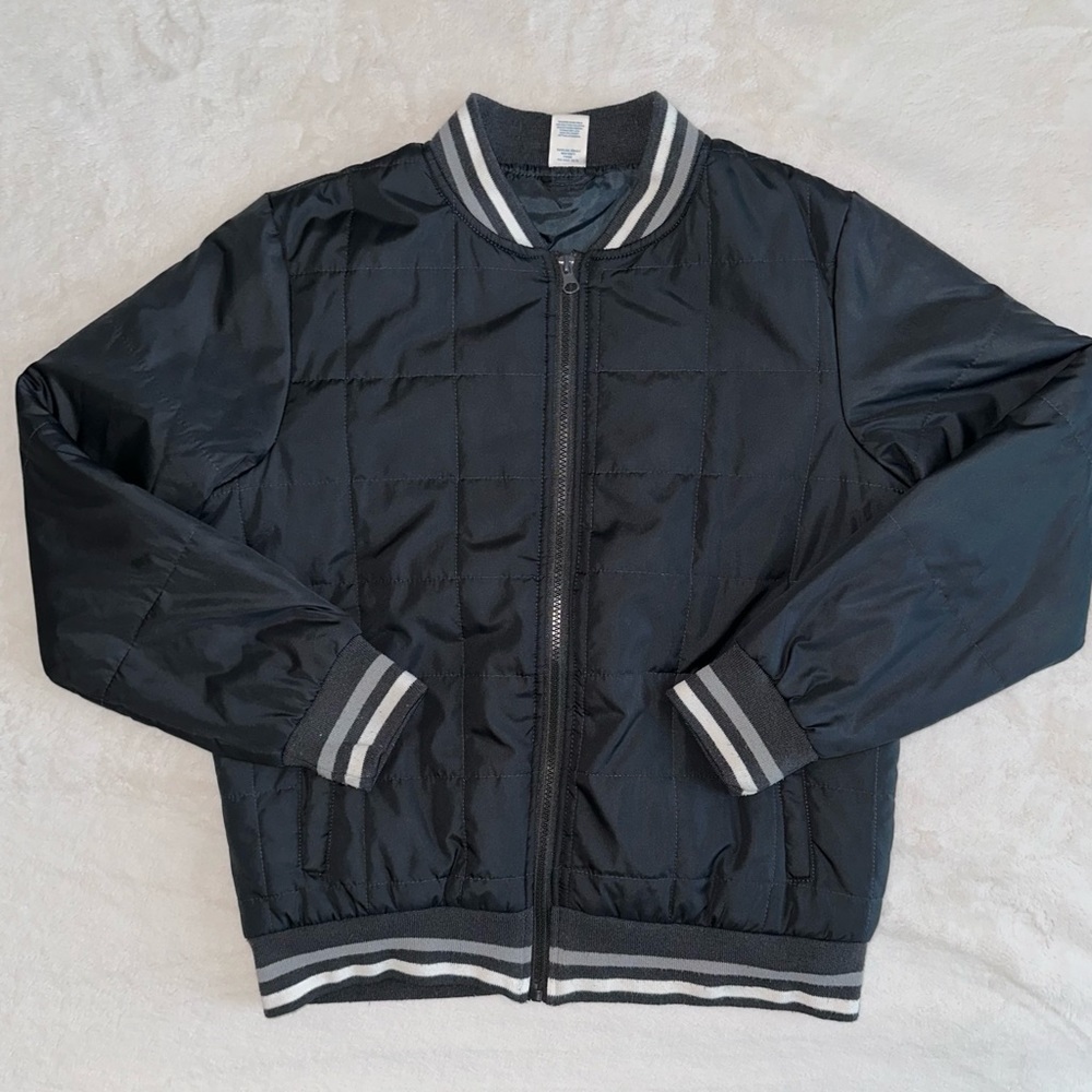 Kids Navy Bomber Jacket Size Large 14/16 in Boys.